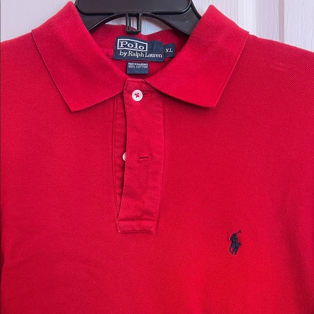 Polo by Ralph Lauren Men's Vibrant Red Polo Shirt long sleeve XL